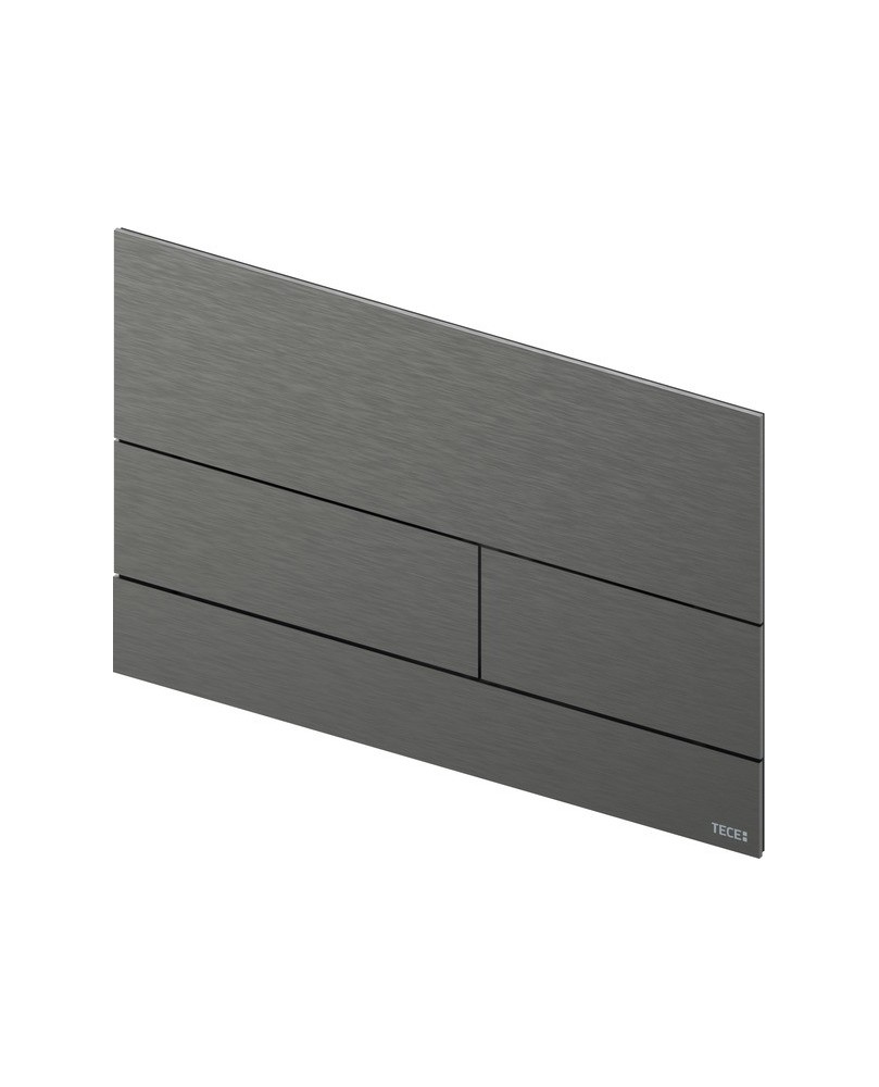 Plaque de déclenchement TECEsquare II métal - double touches avec surface PVD en couleur - Inox Brossé / Chromé Noir 