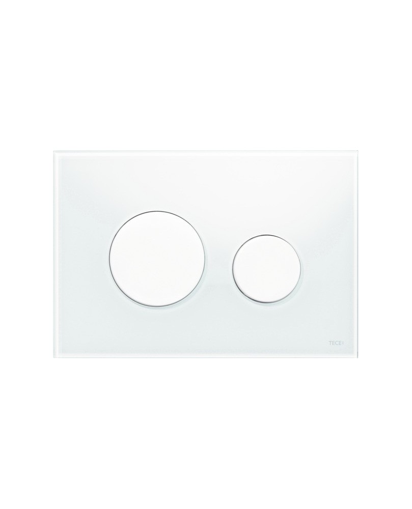  Plaque de déclenchement  TECE Teceloop Glas - Double Touches - Blanc / Blanc 
